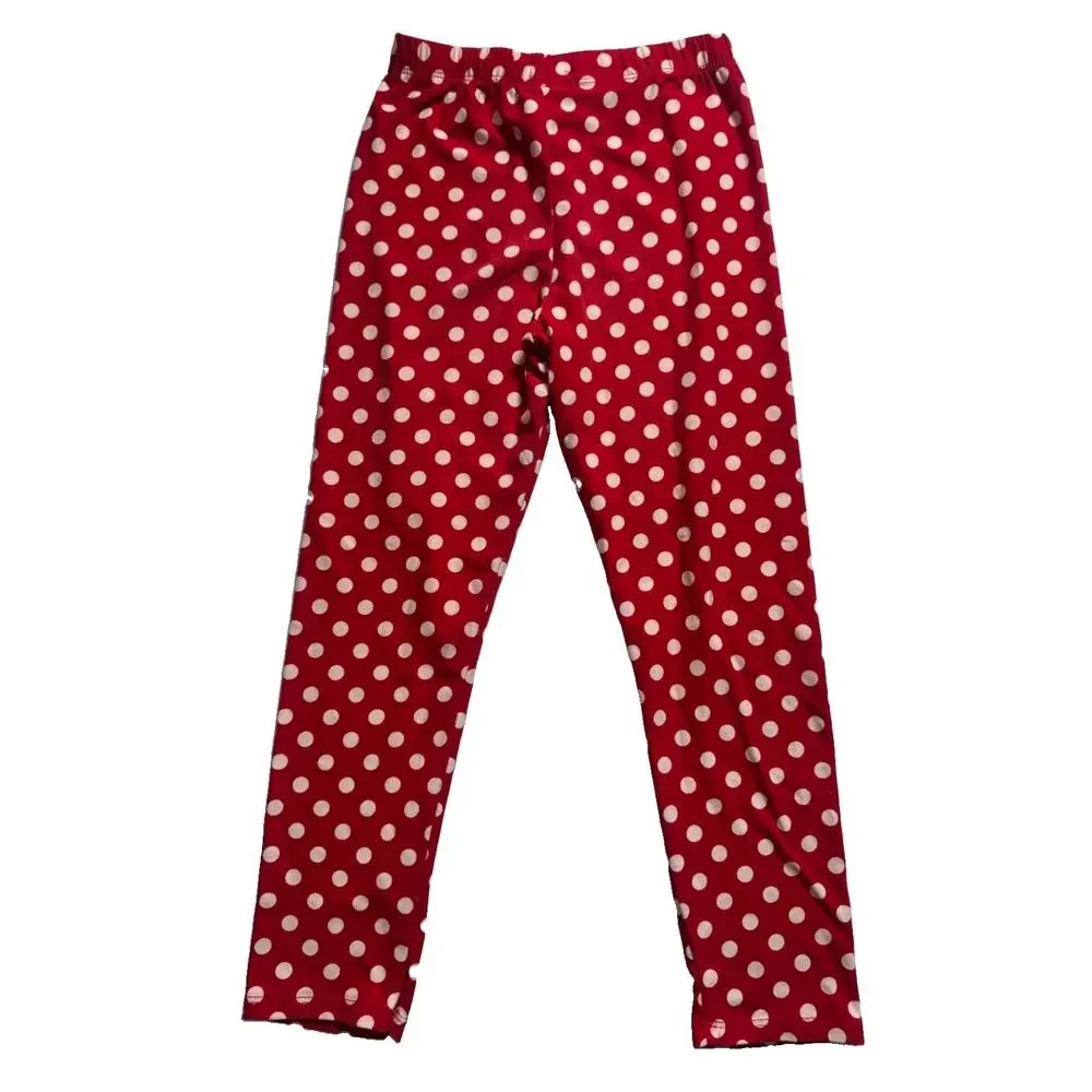 Rare Too Girls 6X Christmas Outfit Set Santa JOY Top Polka Dot Leggings